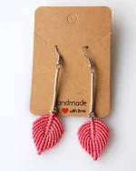 Σκουλαρίκια μακραμέ χειροποίητα “φύλλο” - Image 14