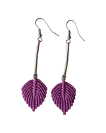 Σκουλαρίκια μακραμέ χειροποίητα “φύλλο” - Image 15