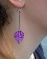 Σκουλαρίκια μακραμέ χειροποίητα “φύλλο” - Image 16