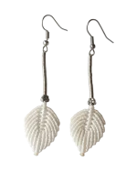 Σκουλαρίκια μακραμέ χειροποίητα “φύλλο” - Image 19