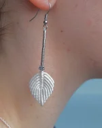 Σκουλαρίκια μακραμέ χειροποίητα “φύλλο” - Image 20