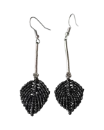 Σκουλαρίκια μακραμέ χειροποίητα “φύλλο” - Image 3