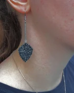 Σκουλαρίκια μακραμέ χειροποίητα “φύλλο” - Image 4