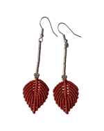 Σκουλαρίκια μακραμέ χειροποίητα “φύλλο” - Image 5