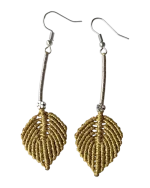 Σκουλαρίκια μακραμέ χειροποίητα “φύλλο” - Image 7