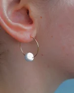 Σκουλαρίκια χειροποίητα ατσάλινα κρικάκια μίνιμαλ - Image 2