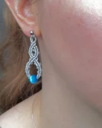 Σκουλαρίκια μακραμέ χειροποίητα - Image 2