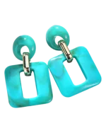 Σκουλαρίκια σε τυρκουάζ απο πολυρητίνη boho - Image 2