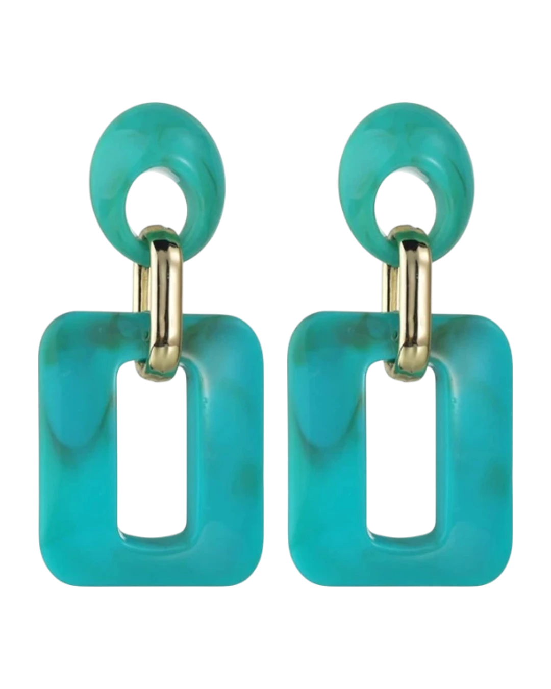 an.21153 Σκουλαρίκια σε τυρκουάζ απο πολυρητίνη boho - Image 1