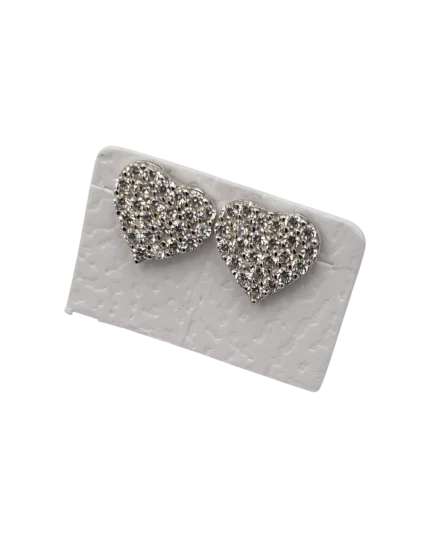 Σκουλαρίκια ασημένια με ζιρκόν “καρδούλες”