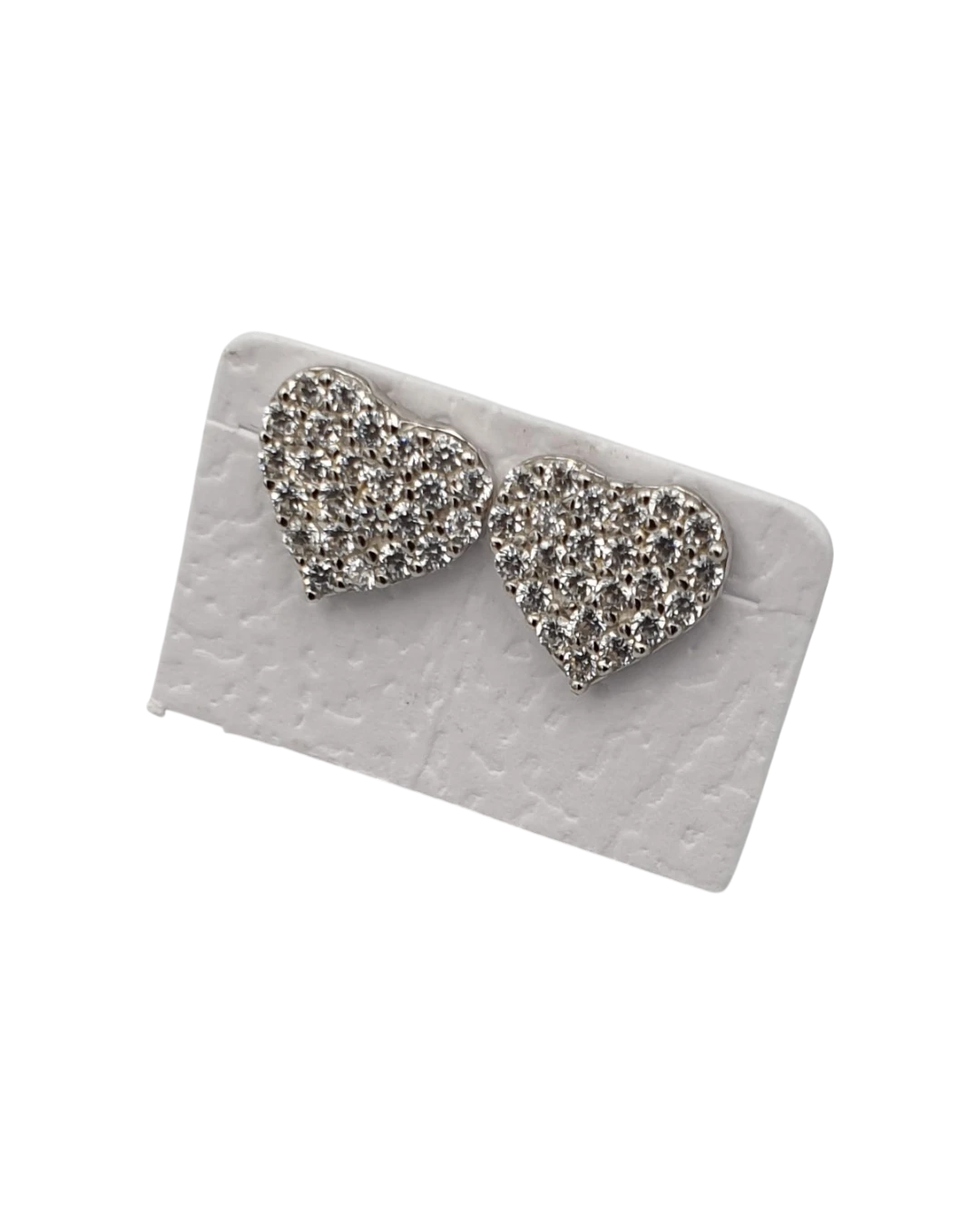 _an.21184 Σκουλαρίκια ασημένια με ζιρκόν “καρδούλες” - Image 1