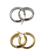 Σκουλαρίκια κρίκοι ασημένια και επιχρυσωμένα - Image 2