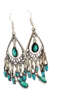 Σκουλαρίκια ethnic boho με κρύσταλλα