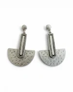 Σκουλαρίκια χειροποίητα επάργυρα ethnic African - Image 2