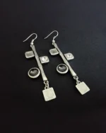 Σκουλαρίκια χειροποίητα επάργυρα με κρύσταλλα - Image 3