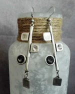 Σκουλαρίκια χειροποίητα επάργυρα με κρύσταλλα - Image 4