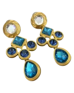 Σκουλαρίκια σφυρήλατα με κρύσταλλα boho