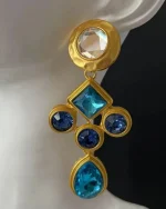 Σκουλαρίκια σφυρήλατα με κρύσταλλα boho - Image 2