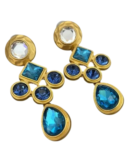 Σκουλαρίκια σφυρήλατα με κρύσταλλα boho