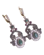 Σκουλαρίκια μπρονζέ Τούρκικου στύλ με κρύσταλλα