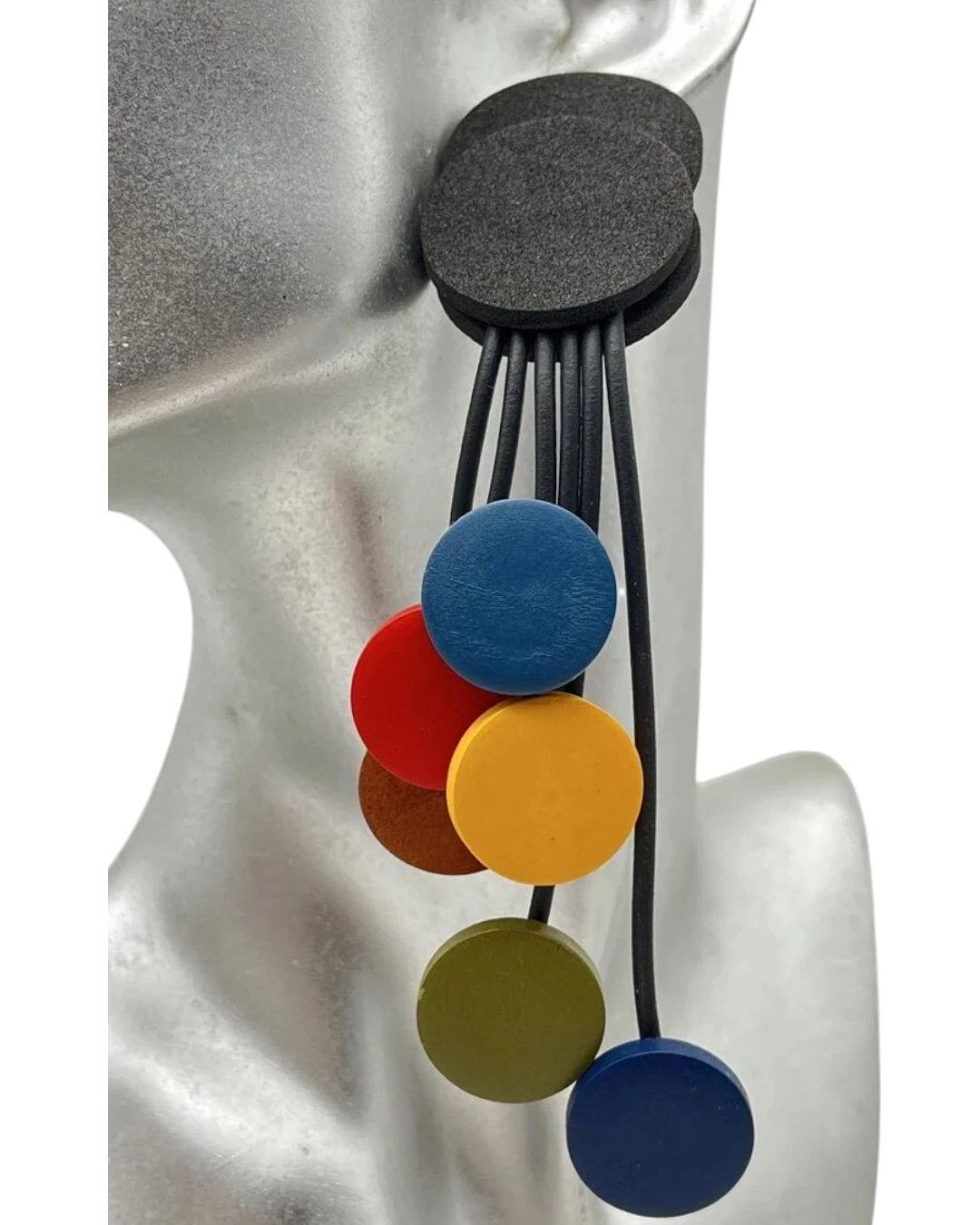 an.21303 Σκουλαρίκια σιλικόνης πολύχρωμα boho - Image 1