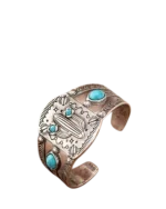 Βραχιόλι χειροπέδα με τυρκουάζ ethnic boho