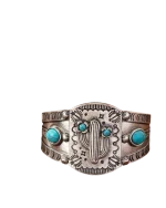 Βραχιόλι χειροπέδα με τυρκουάζ ethnic boho - Image 2