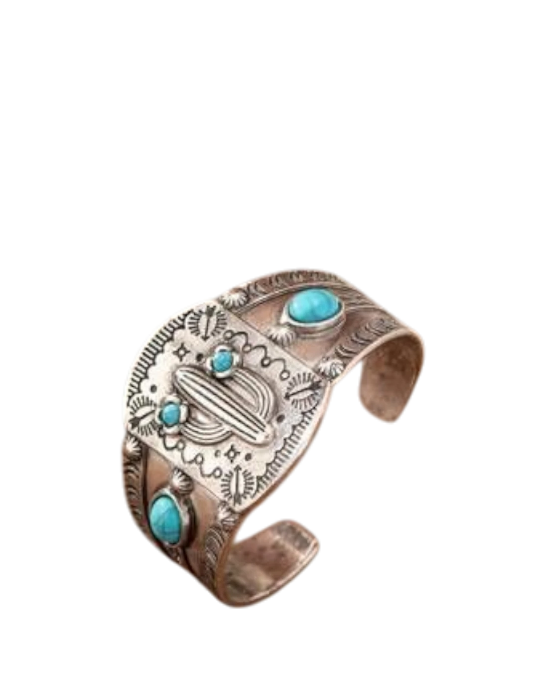 an.22051 Βραχιόλι χειροπέδα με τυρκουάζ ethnic boho - Image 1