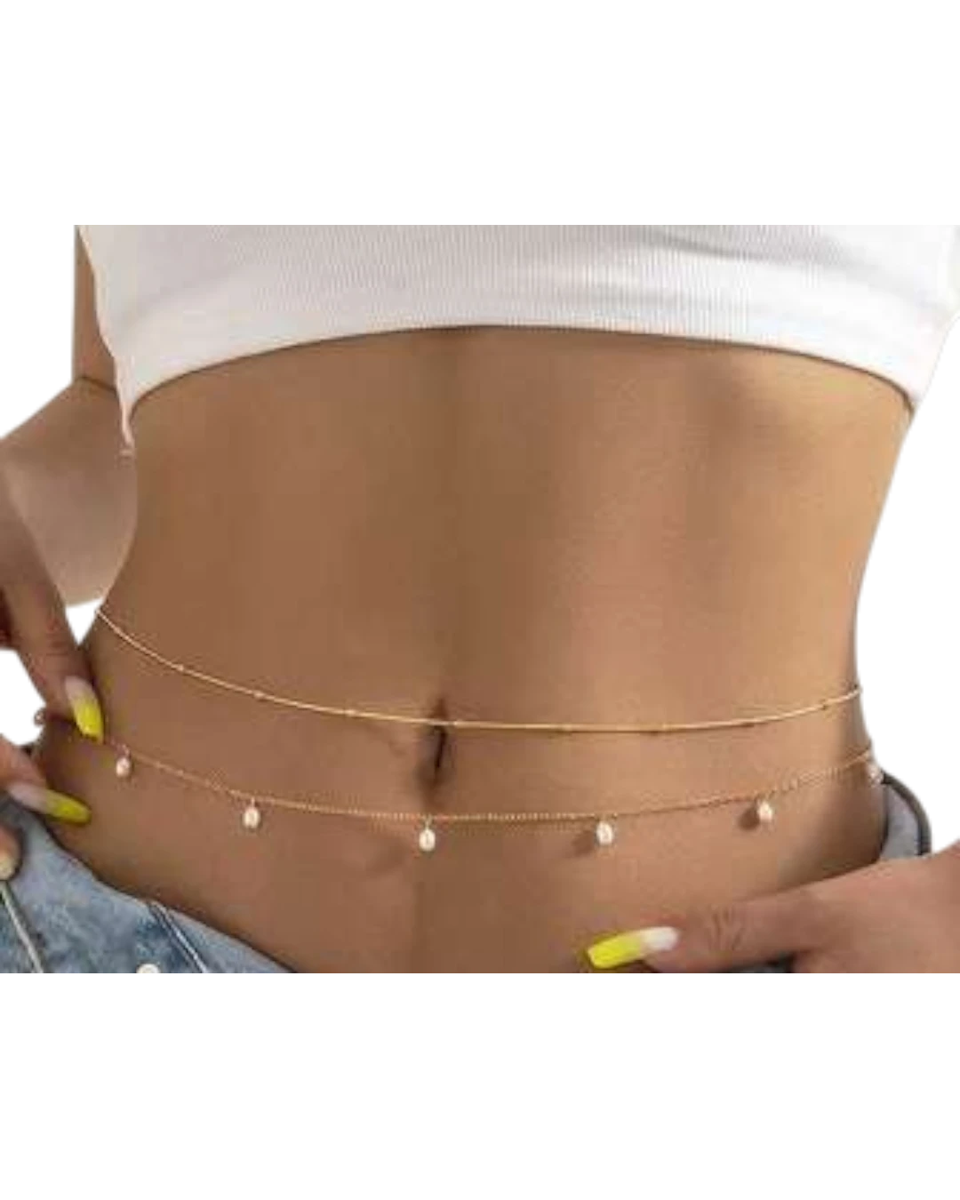 an.22077 Αλυσίδα μέσης διπλή με περλίτσες boho - Image 1