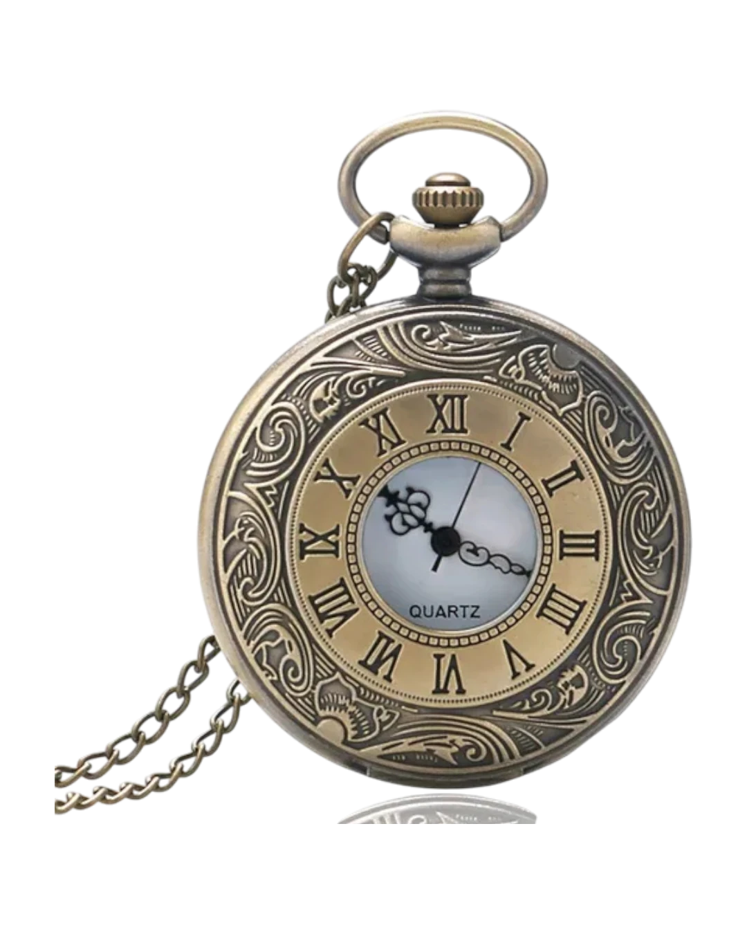 an.22326 Ρολόι κρεμαστό λαιμού τυπου ρετρό μπρονζέ - Image 1