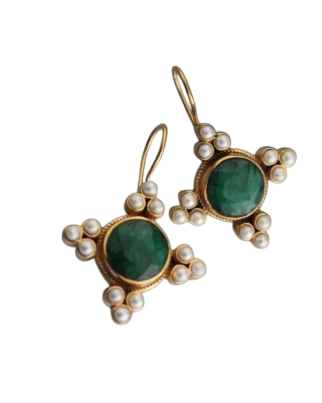 an.22345 (1) Σκουλαρίκια σε στύλ ρετρό με περλίτσες - Image 1