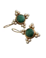 Σκουλαρίκια σε στύλ ρετρό με περλίτσες - Image 2