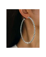 Σκουλαρίκια-κρίκοι απο PU δέρμα - Image 2