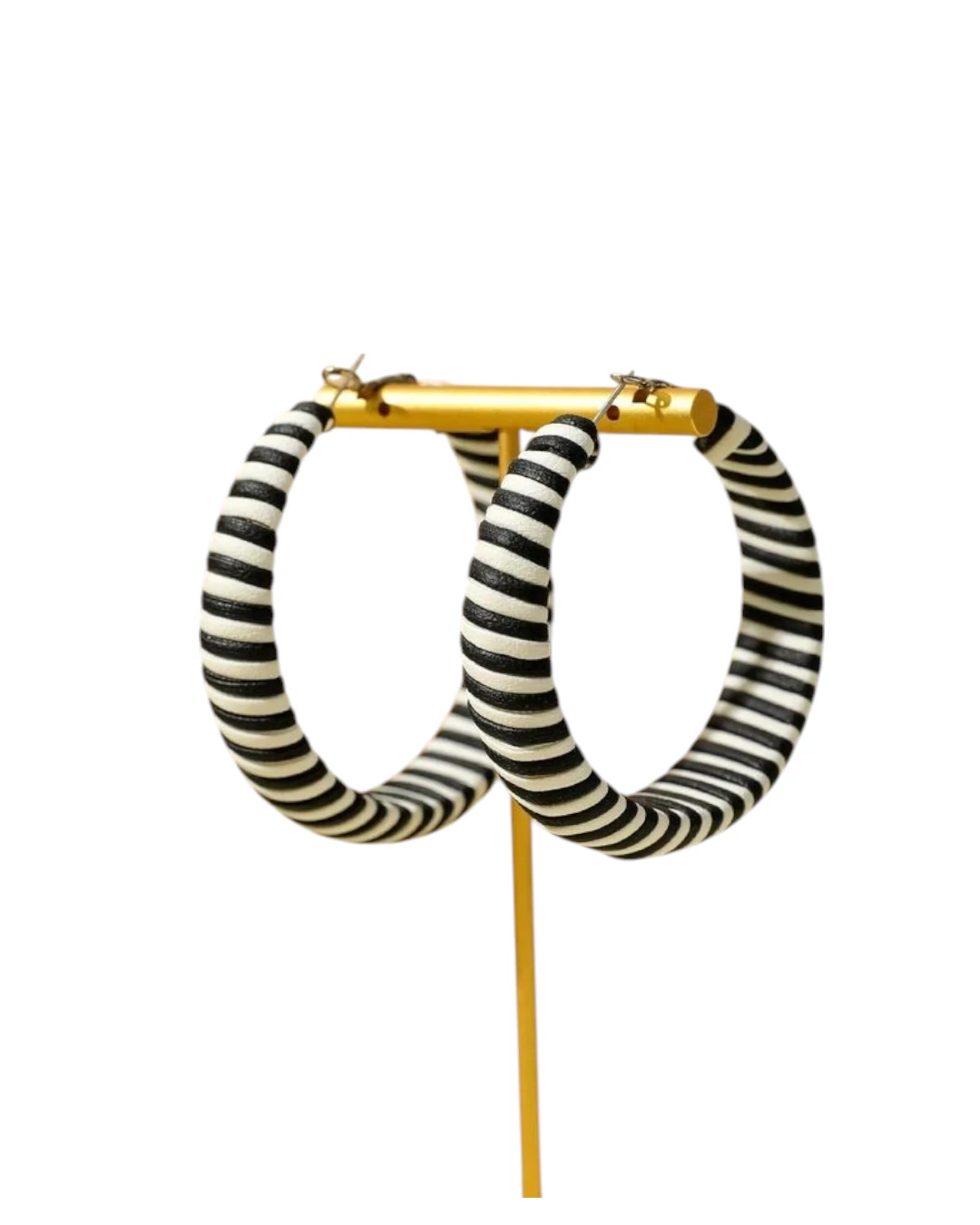 an.22368-2 Σκουλαρίκια κρίκοι απο PU δέρμα - Image 1