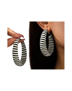 Σκουλαρίκια κρίκοι απο PU δέρμα - Image 2