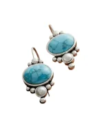 Σκουλαρίκια σε στύλ ρετρό με περλίτσα - Image 2