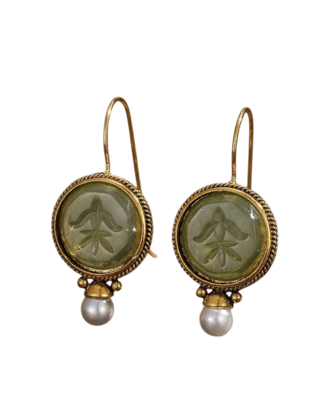 an.22372 (1) Σκουλαρίκια σε στύλ ρετρό με περλίτσες - Image 1