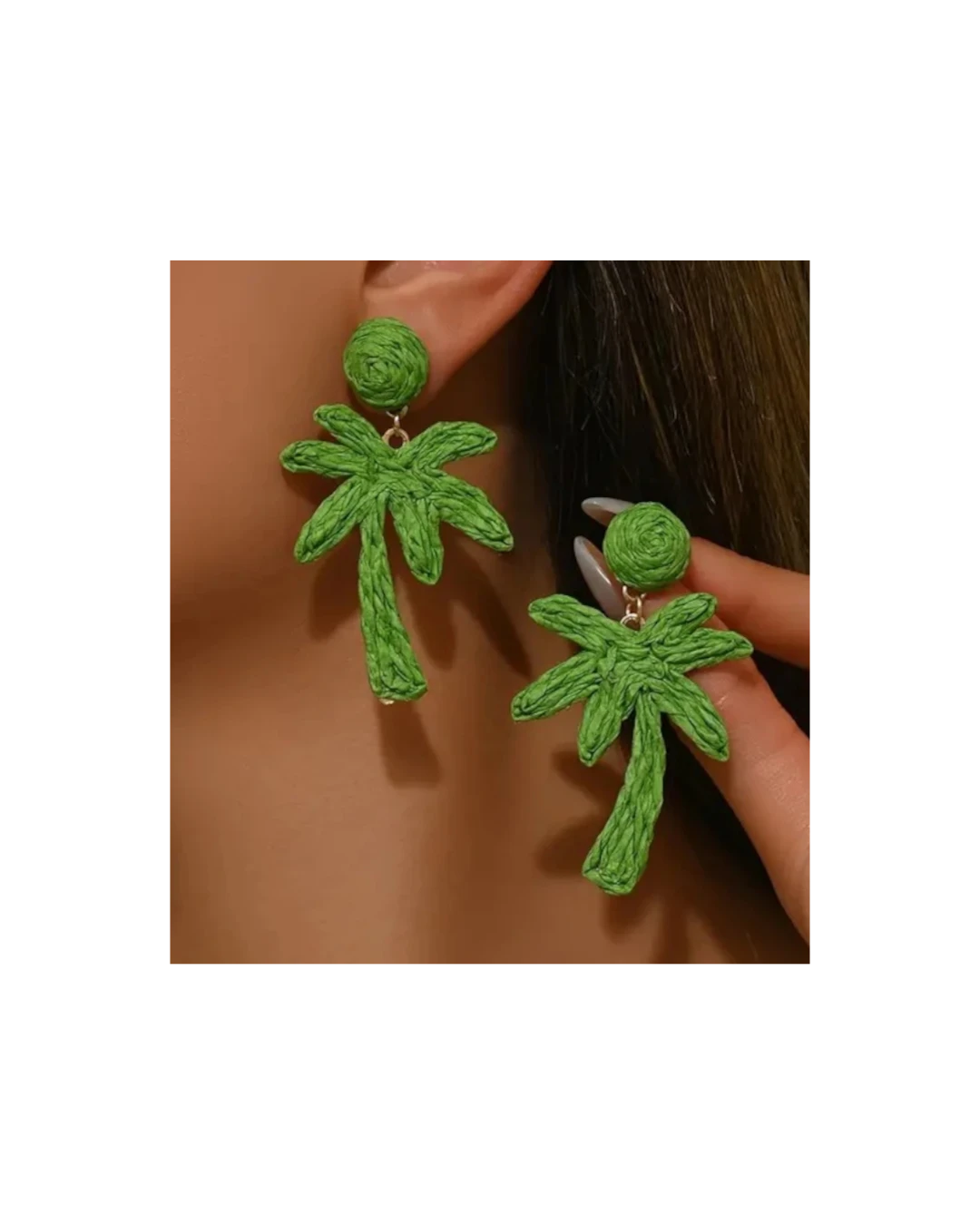 an.22384 (4) Σκουλαρίκια ψάθινα boho - Image 1