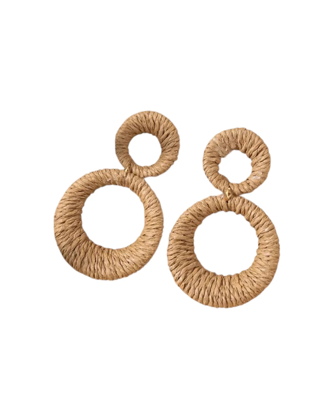 an.22385 (1) Σκουλαρίκια ψάθινα boho - Image 1