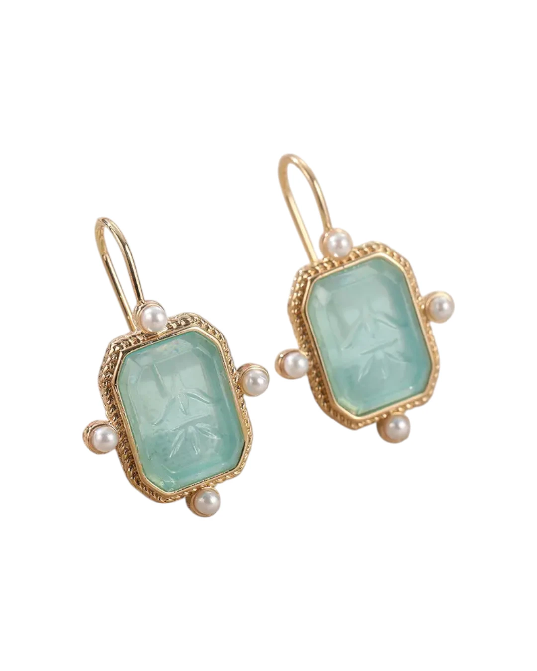 an.22418 (1) Σκουλαρίκια σε στύλ ρετρό με περλίτσες - Image 1