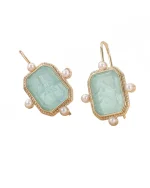 Σκουλαρίκια σε στύλ ρετρό με περλίτσες - Image 2