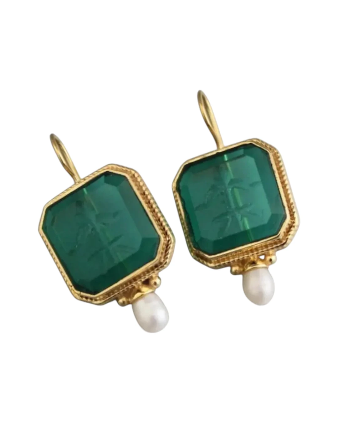 an.22419-3 Σκουλαρίκια σε στύλ ρετρό με περλίτσες - Image 1