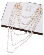 Κολιέ σετ με τα σκουλαρίκια του με πέρλες