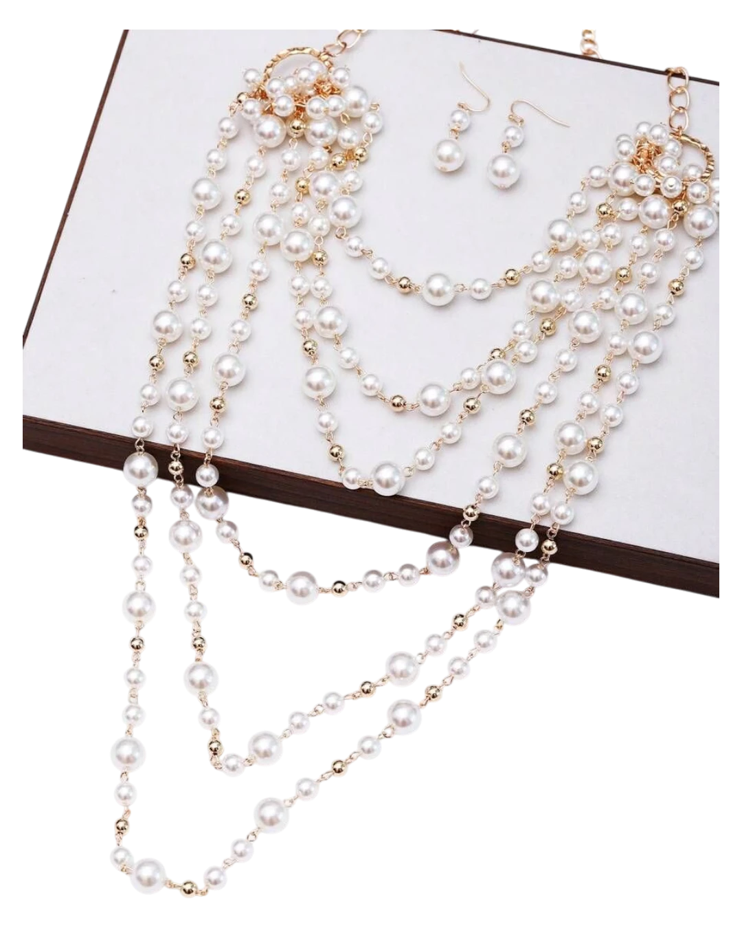 an.22428 (4) Κολιέ σετ με τα σκουλαρίκια του με πέρλες - Image 1