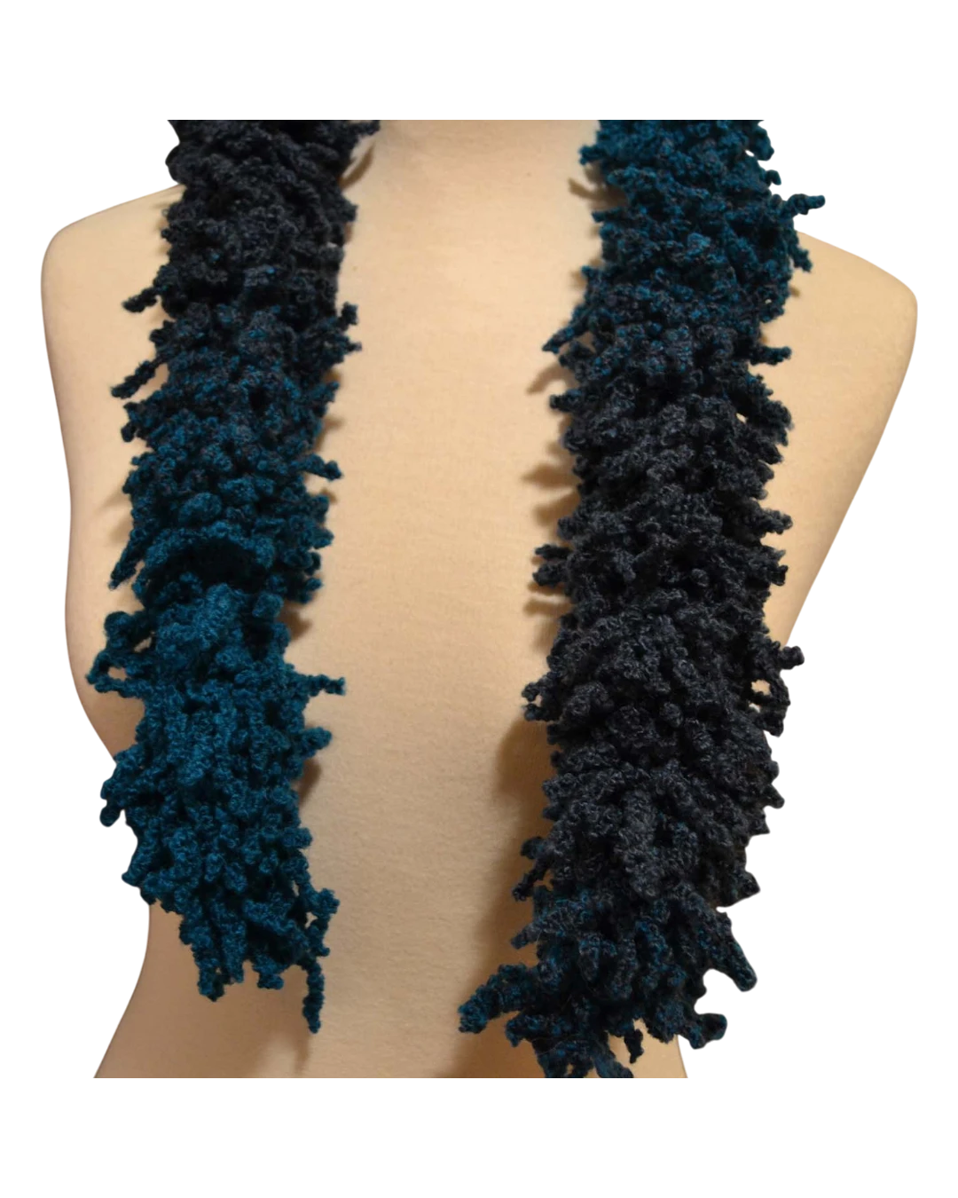 an.370 Φουλάρι χειροποίητο πλεκτό δίχρωμο - Image 1