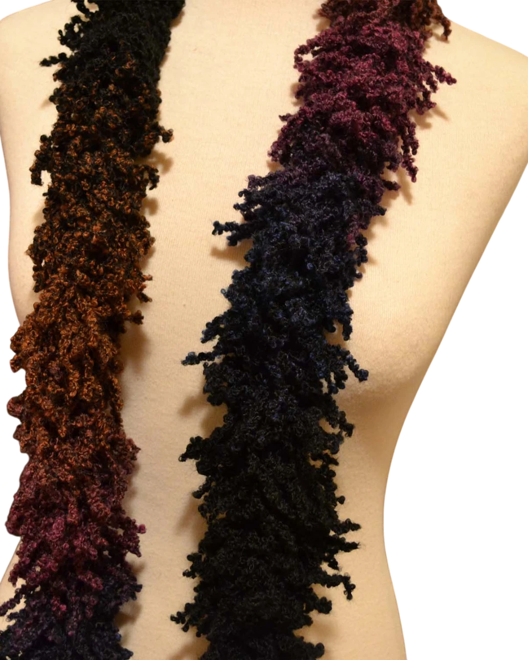 an.371 Φουλάρι χειροποίητο πλεκτό δίχρωμο - Image 1