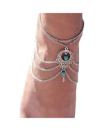 Αλυσίδα ποδιού μέ τυρκουάζ πετρούλες